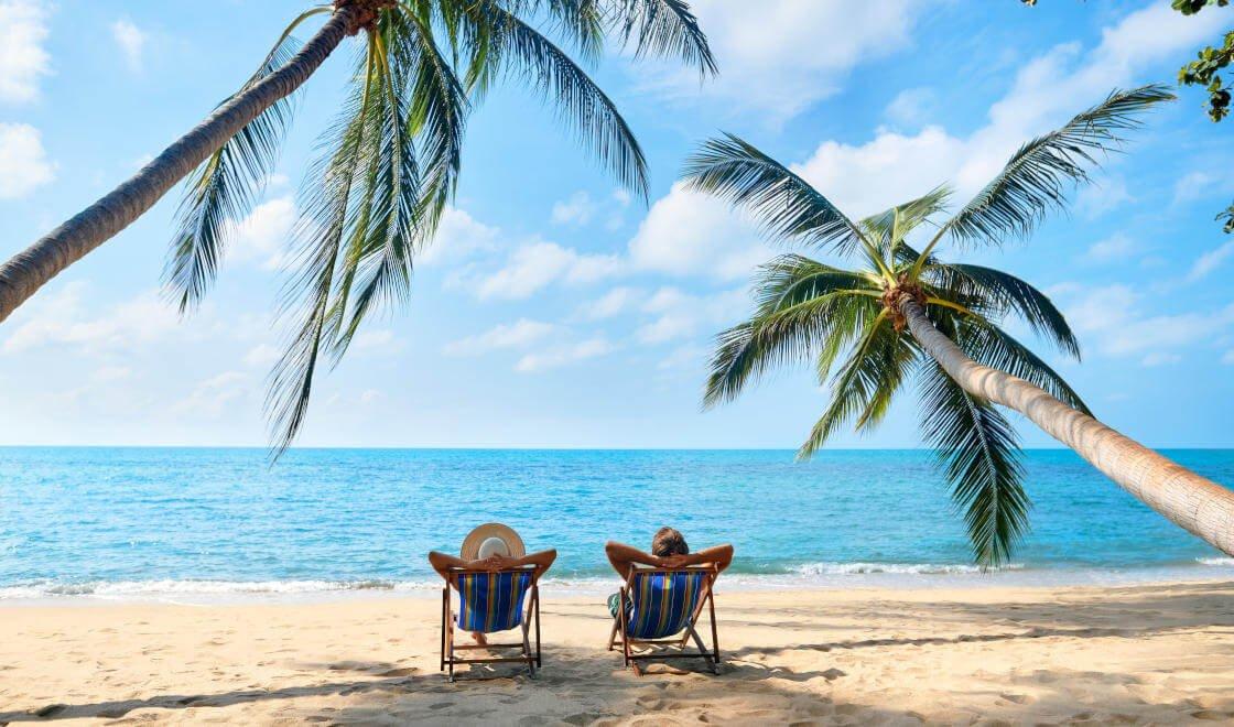 Urlaub an einem tropischen Strand